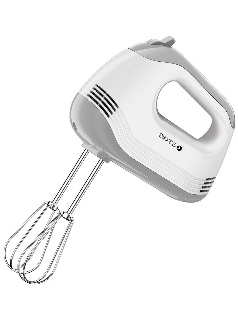 DOTS Electric Hand Mixer 5 Speed Handheld Whisk with Turbo,120W 90 Seconds To Complete Stainless Steel Egg Whisk for Kitchen,Include Beaters And Dough Hooks,White - Image 2